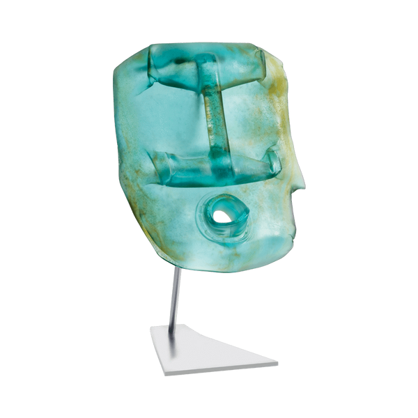 Daum Art Glass Daum Crystal Blue Oil Head