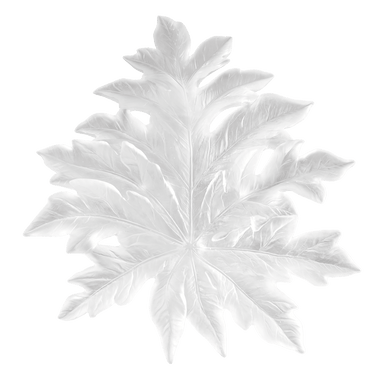 Daum Art Glass Daum Crystal Bornéo Large Wall Leaf in White by Emilio Robba