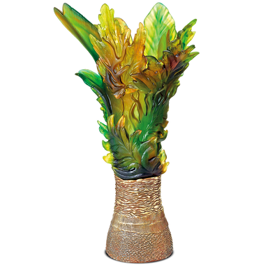Daum Art Glass Daum Crystal Borneo Magnum Vase by E Robba