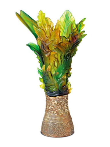 Daum Art Glass Daum Crystal Borneo Magnum Vase by E Robba