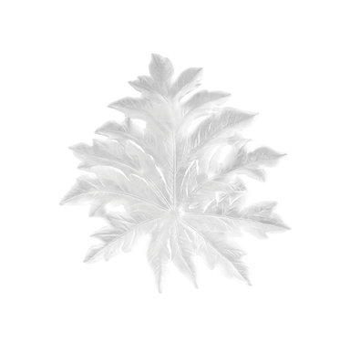 Daum Art Glass Daum Crystal Bornéo Small Wall Leaf in White by Emilio Robba