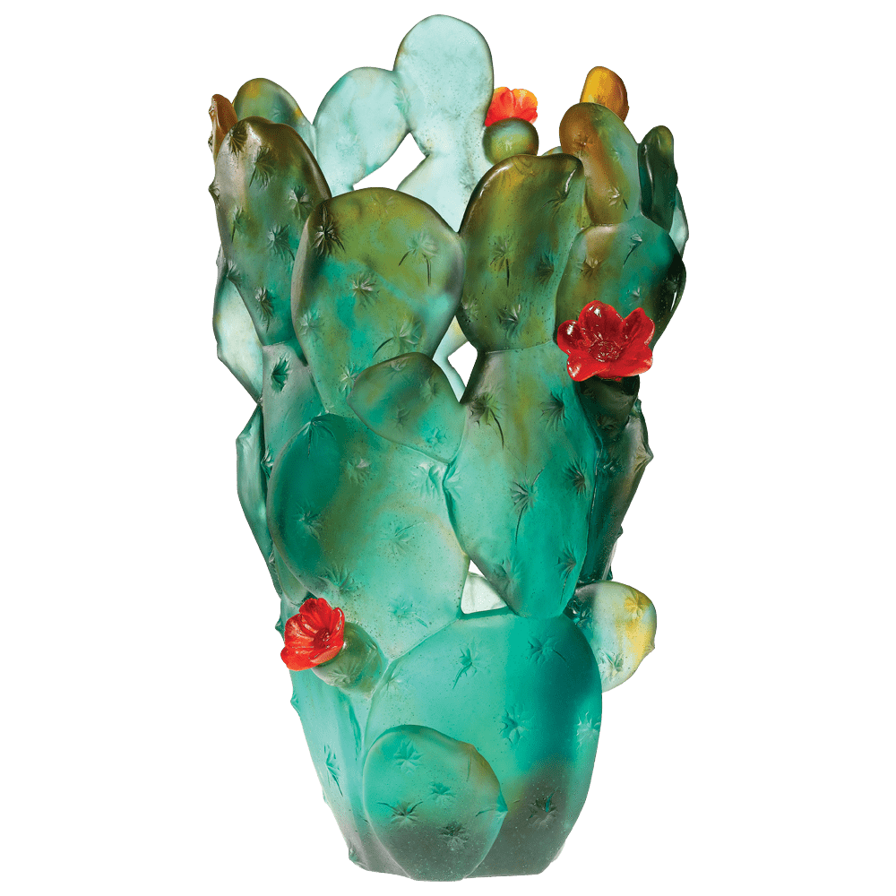 Daum Art Glass Daum Crystal Cactus Magnum Vase