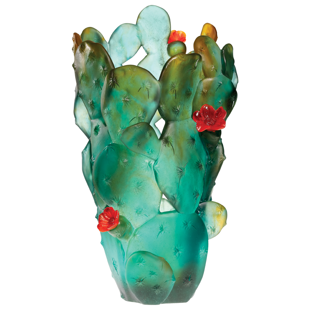 Daum Art Glass Daum Crystal Cactus Magnum Vase