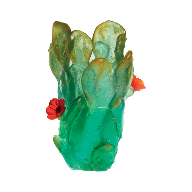 Daum Art Glass Daum Crystal Cactus Vase