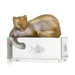 Daum Art Glass Daum Crystal Cat - Amber Grey