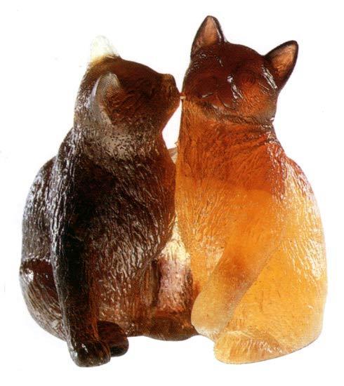 Daum Art Glass Daum Crystal Cat Small Kittens