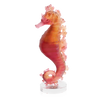 Daum Art Glass Daum Crystal Coral Sea Amber Red Seahorse