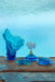 Daum Art Glass Daum Crystal Coral Sea Blue Pink Medium Sea Turtle