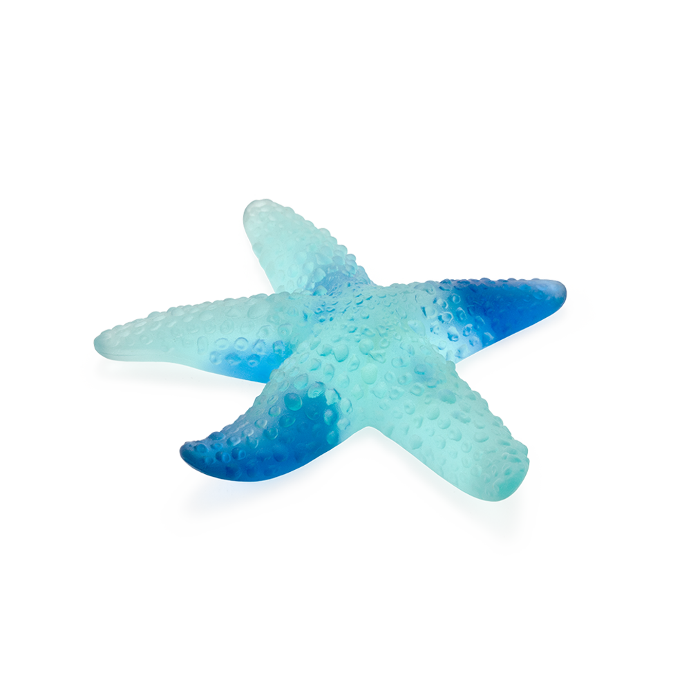 Daum Art Glass Daum Crystal Coral Sea Blue Starfish