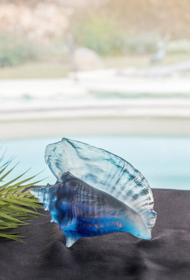 Daum Art Glass Daum Crystal Coral Sea Large Shell