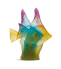 Daum Art Glass Daum Crystal Fish Pair - Amber Green