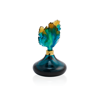Daum Art Glass Daum Crystal Fleur de Paon Small Perfume Bottle