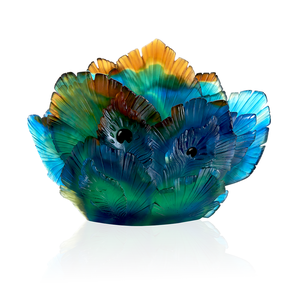 Daum Crystal Fleur de Paon Vase