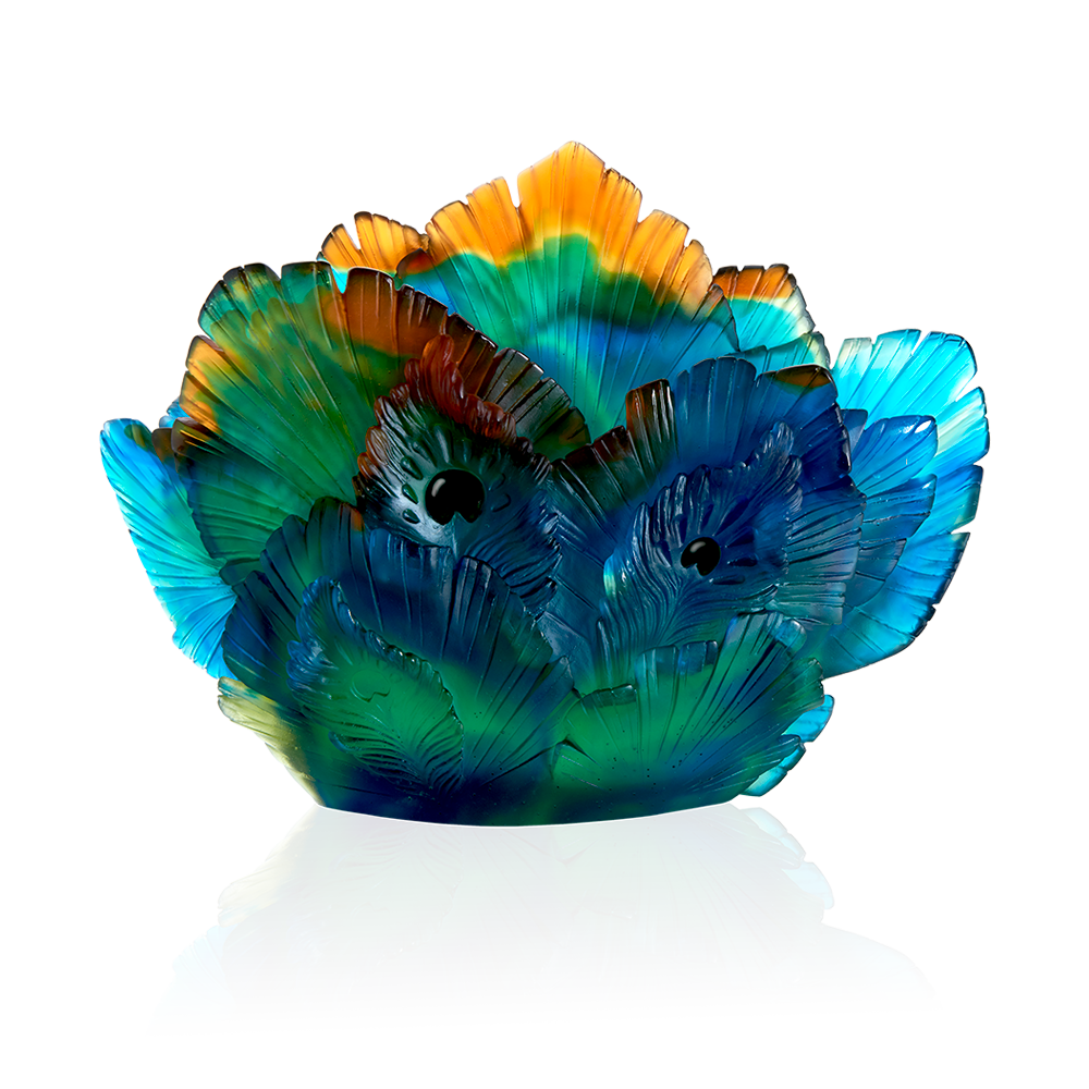 Daum Art Glass Daum Crystal Fleur de Paon Vase