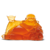 Daum Art Glass Daum Crystal Happy Buddha - Amber