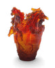 Daum Art Glass Daum Crystal Horse Vase - Amber