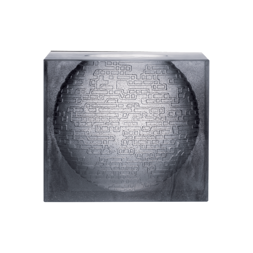 Daum Crystal Kumara Vase in Grey by Jean-Marie Massaud 125 ex