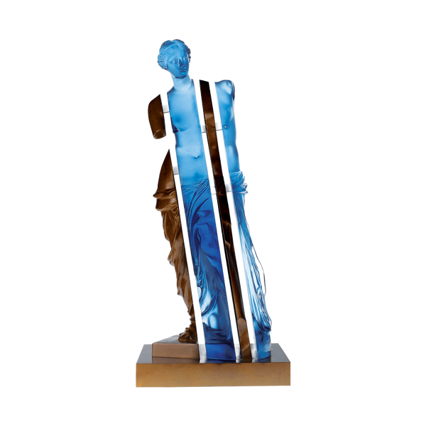 Daum Art Glass Daum Crystal L'Ame de Vénus Blue & Bronze by Arman 125 ex