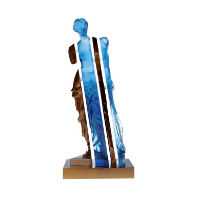 Daum Art Glass Daum Crystal L'Ame de Vénus Blue & Bronze by Arman 125 ex