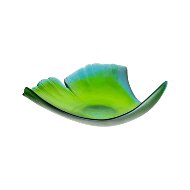 Daum Art Glass Daum Crystal Large Leaf Bowl Ginkgo