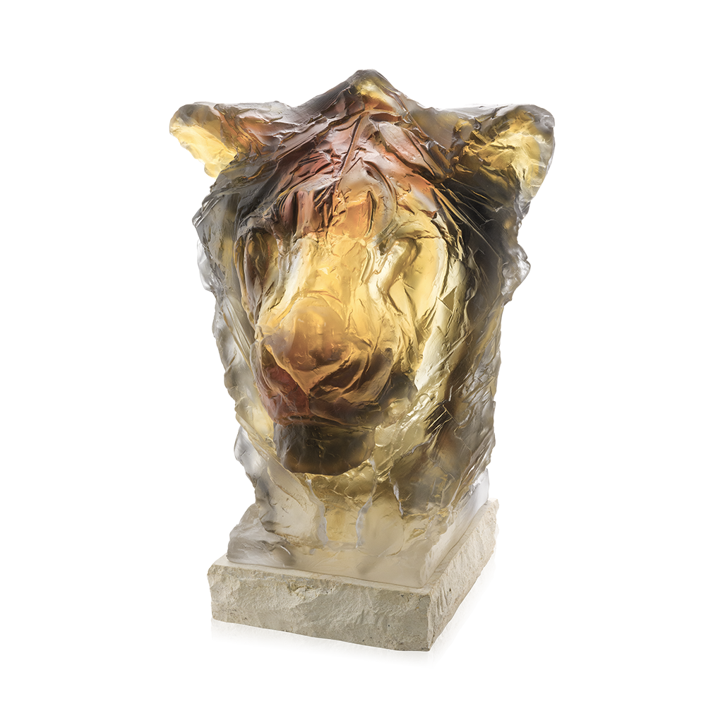 Daum Art Glass Daum Crystal Lion Head by Patrick Villas