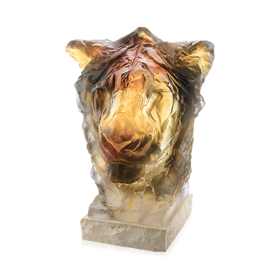 Daum Art Glass Daum Crystal Lion Head by Patrick Villas