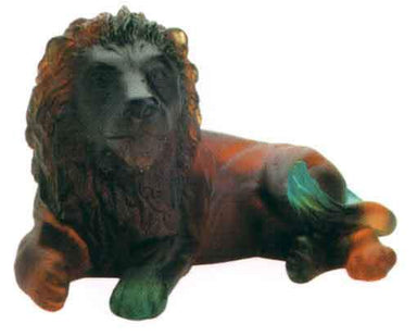 Daum Art Glass Daum Crystal Lion Small - Amber Green