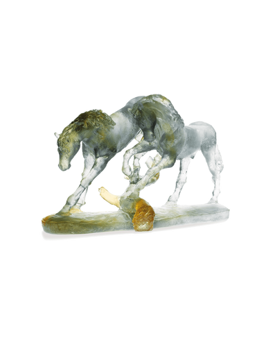 Daum Art Glass Daum Crystal Love Horses