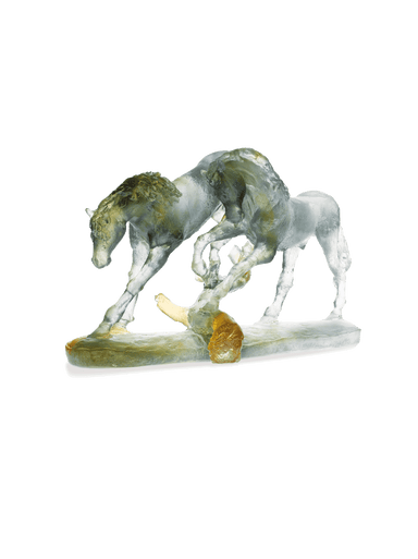 Daum Art Glass Daum Crystal Love Horses