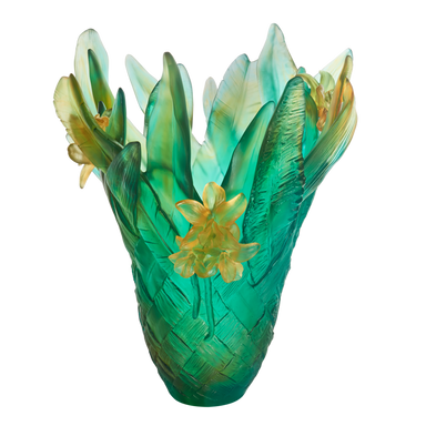 Daum Art Glass Daum Crystal Magnum Vase Tressage