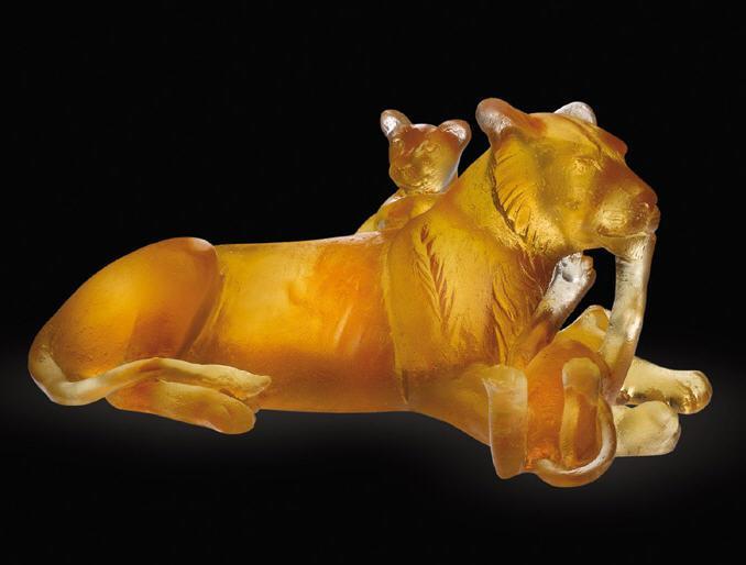 Daum Art Glass Daum Crystal Maternity Lion