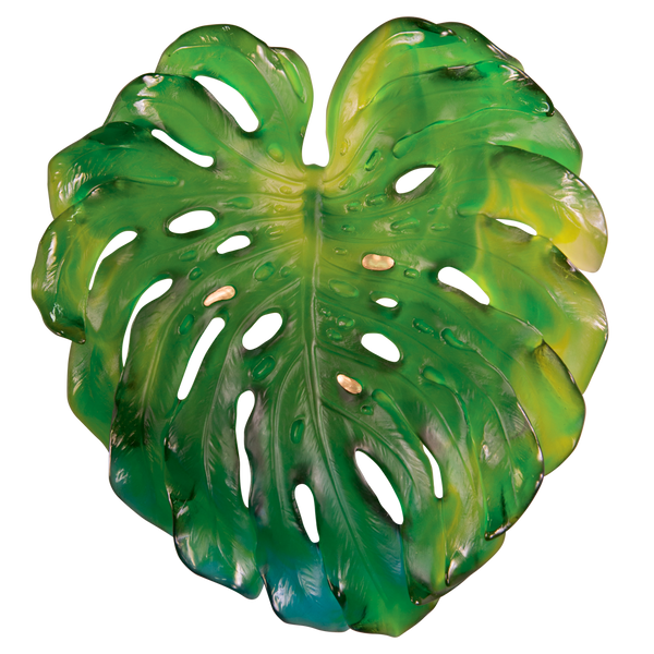 monstera lamp Daum Crystal Monstera Large Wall Lamp: Art Glass Masterpiece — ShopTheAddison