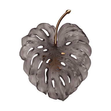Daum Art Glass Daum Crystal Monstera Small Wall Lamp in Grey by Emilio Robba