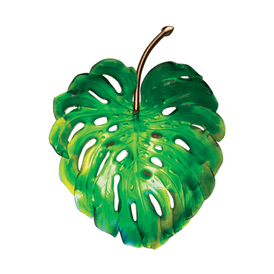 Daum Art Glass Daum Crystal Monstera Small Wall Leaf in Green by Emilio Robba