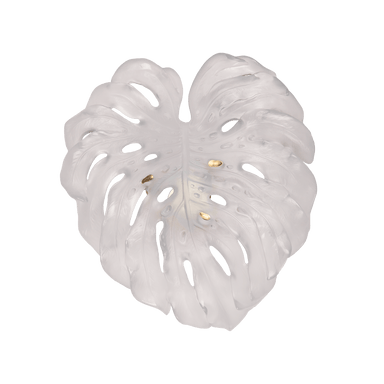 Daum Art Glass Daum Crystal Monstera Small Wall Leaf in White by Emilio Robba