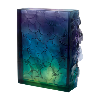Daum Art Glass Daum Crystal Orchid Vase - Dark Blue