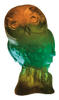 Daum Art Glass Daum Crystal Owl - Green Amber