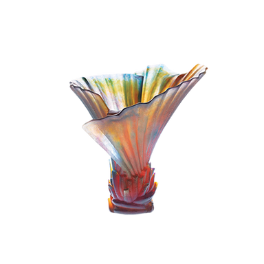 Daum Art Glass Daum Crystal Palm Vase By E Robba - Daum