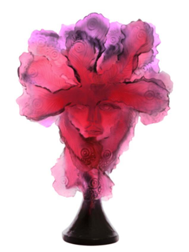 Daum Art Glass Daum Crystal Panopt - Red Purple