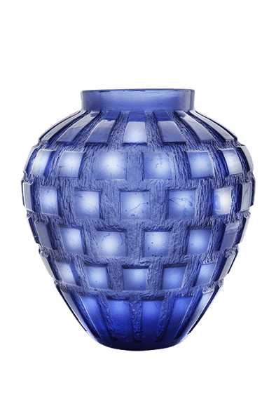Daum Art Glass Daum Crystal Rhythms Vase - Blue