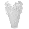 Daum Art Glass Daum Crystal Rose Passion Magnum Vase - White