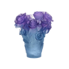 Daum Crystal Rose Passion Vase - Blue Purple