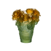 Daum Art Glass Daum Crystal Rose Passion Vase - Green Orange