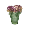 Daum Art Glass Daum Crystal Rose Passion Vase - Green Pink