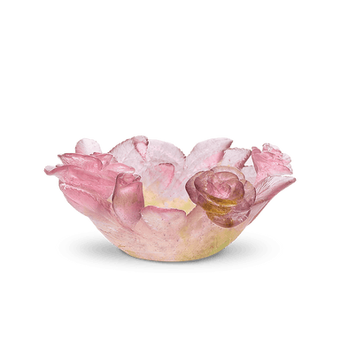 Daum Art Glass Daum Crystal Roses Bowl