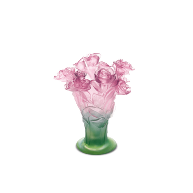 Daum Art Glass Daum Crystal Roses Vase