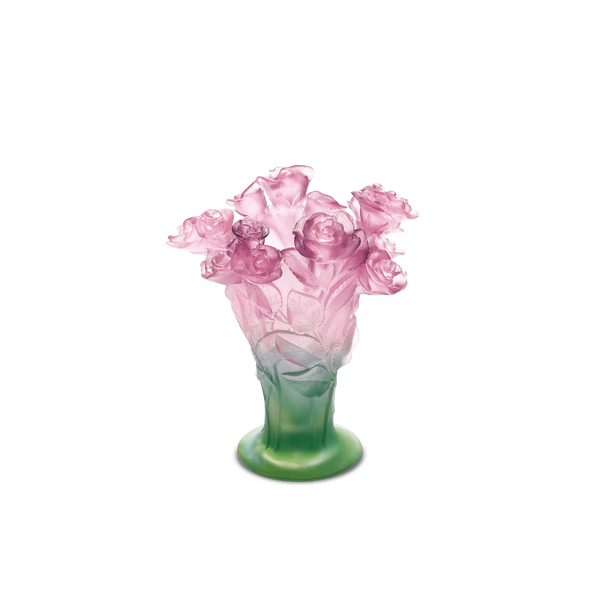 Daum Art Glass Daum Crystal Roses Vase