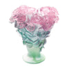 Daum Art Glass Daum Crystal Roses Vase - Green Pink