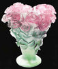Daum Art Glass Daum Crystal Roses Vase - Green Pink
