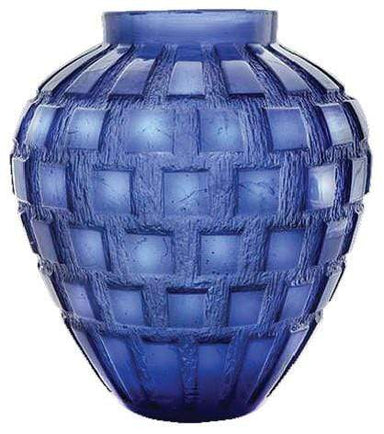 Daum Art Glass Daum Crystal Rythmes Vase - Blue
